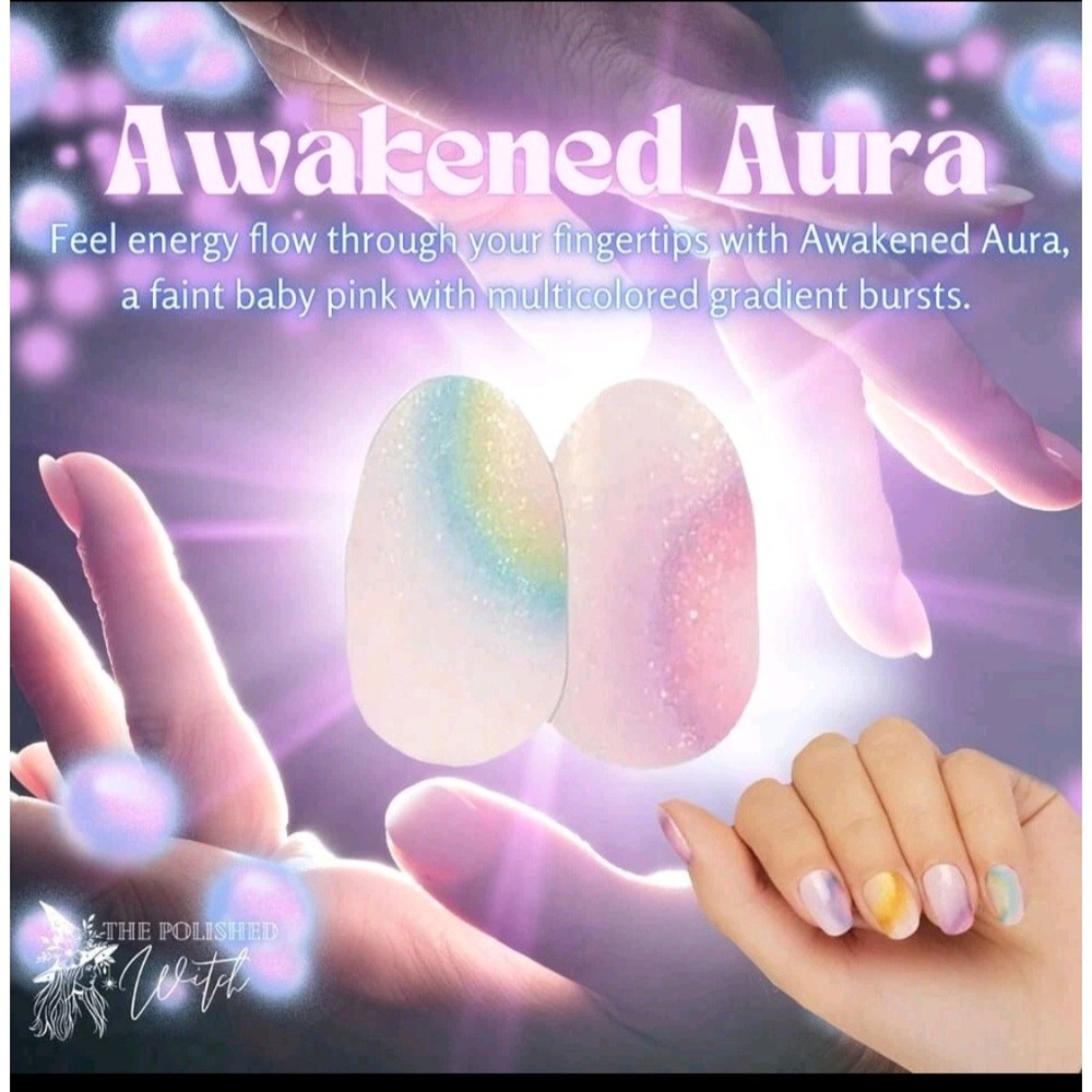 Color Street Nail Polish Strips AWAKENED AURA Holographic Glitter Retired